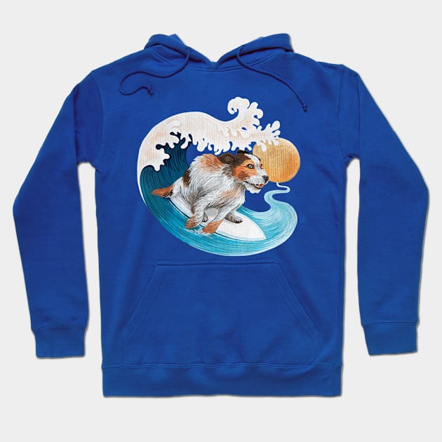 Surfing Dog Hoodie by ruta13art